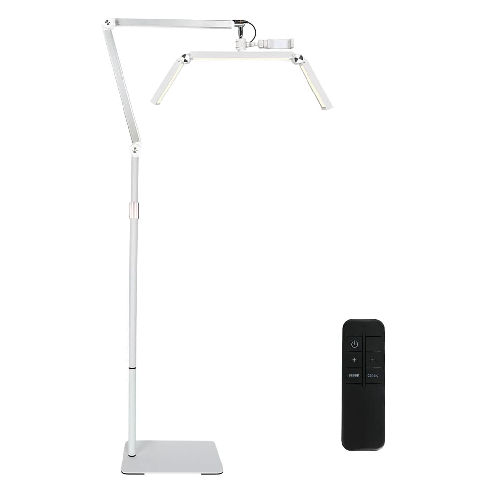 Lampadaire demi-lune 26 pouces avec support 360 °   Tête lumineuse rotative pour extensions de cils,