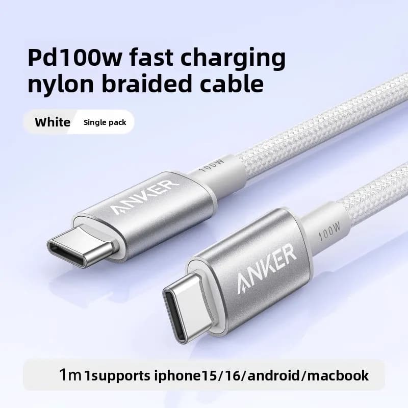 Anker USB-C vers USB-C câble de Charge 100W Charge rapide câble de données PD Type C cordon de charg