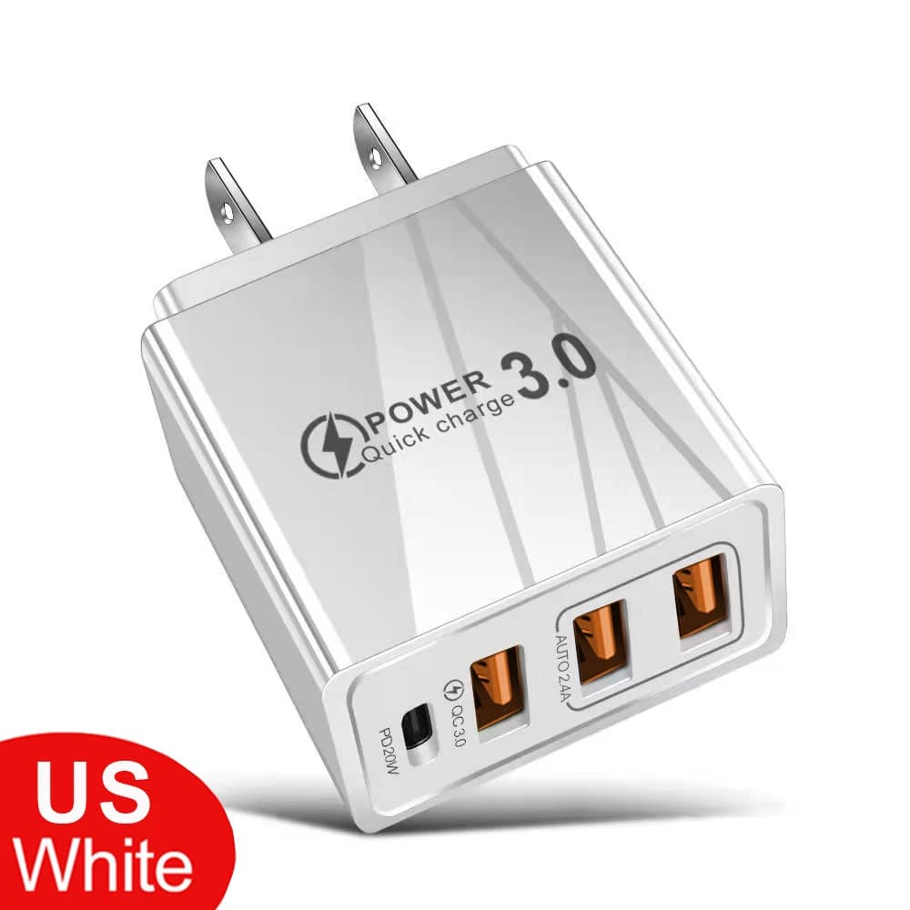 48W USB QC 3.0 chargeur Type C PD Charge rapide pour iPhone 12 13 Max Samsung S21 Huawei Xiaomi télé