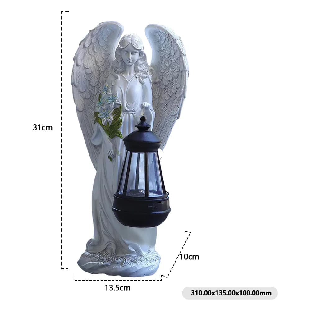 Lanterne de figurine d'ange solaire décorative, lumière d'ornement d'ange étanche, marche et arrêt a