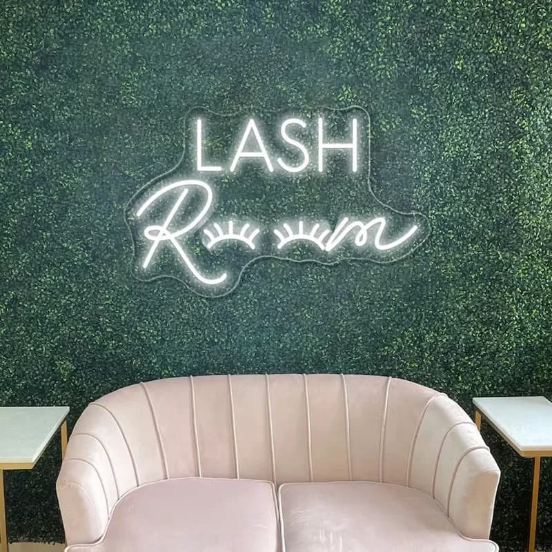 Enseigne au néon pour salle de cils, enseignes au néon pour Salon de beauté, décor de cils, panneau 