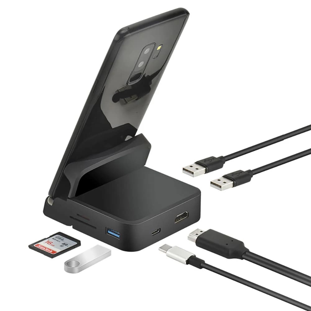 Station d'accueil HUB 8 en 1 de Type C, support de téléphone, Station Dex Pad, USB C vers HDMI, Kit 
