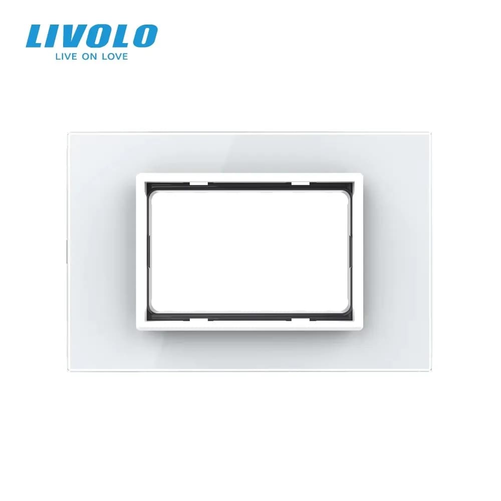 Livolo – panneau en verre cristal, perle Standard Au/Us 119x78mm, pour interrupteur mural Triple ou 