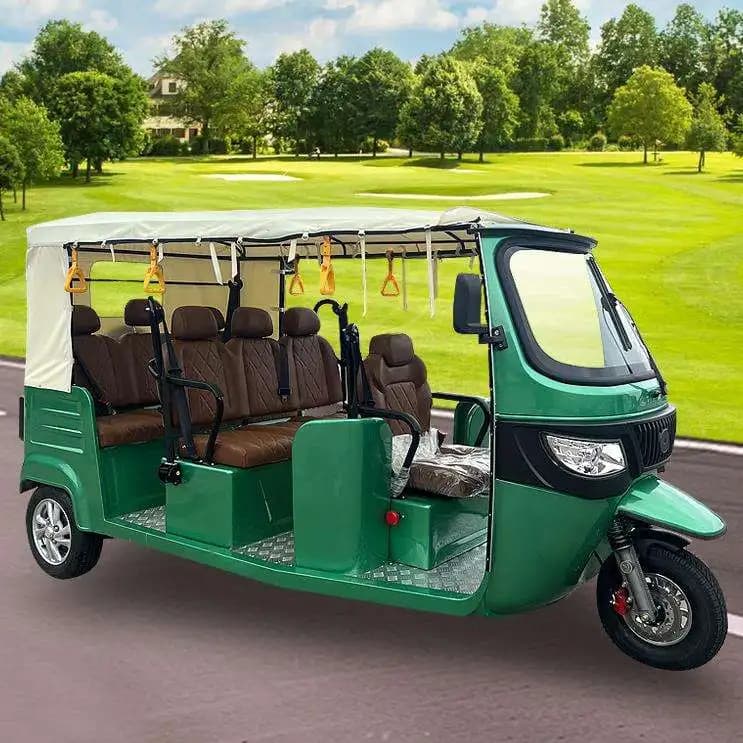 Tricycle Électrique Ouvert à 3 Roues et 7 Places pour Transport de Passagers, Taxi, Bus Touristique,