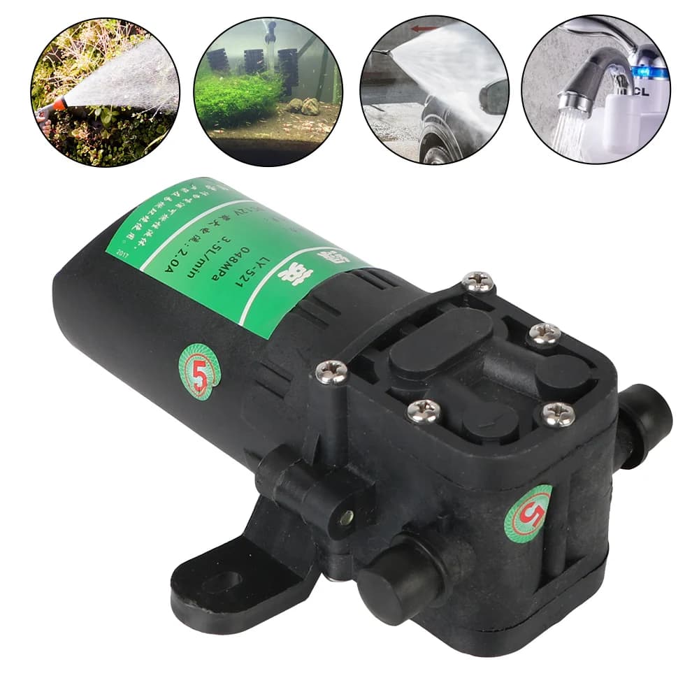 Pompe à eau électrique agricole à diaphragme haute pression micro 3,5 L/min DC12V pour pulvérisation