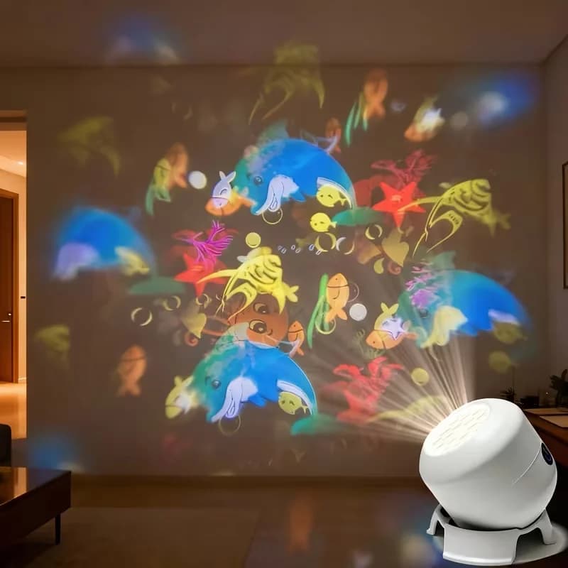 Lampe projecteur LED Océan avec motifs d'animaux nocturnes dynamiques - Lumière d'ambiance pour la d