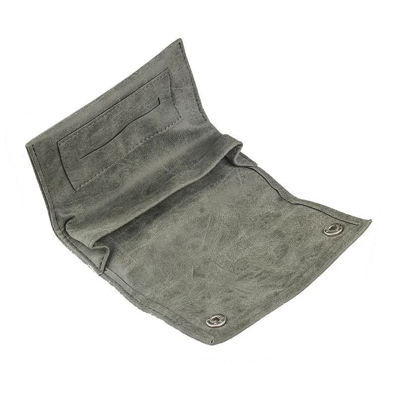 Pochette à tabac vintage en cuir PU - Sac à fumer portable avec poche pour briquet et fente pour pap