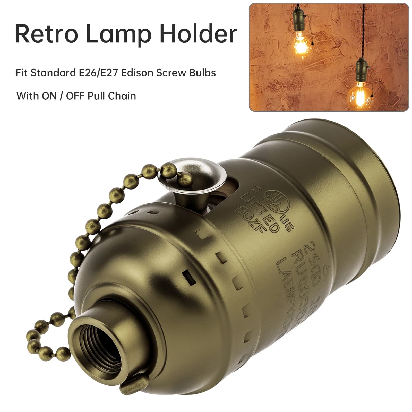 Kit de rembobinage de lampe, Kit de réparation ou de lampe, douille de lampe à chaîne de traction, K