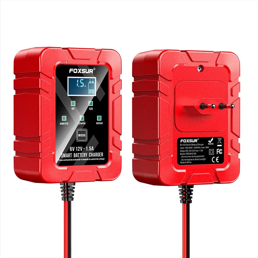 Chargeur de batterie Intelligent entièrement automatique pour voiture et moto, 6V 12V 1,5a, pour GEL