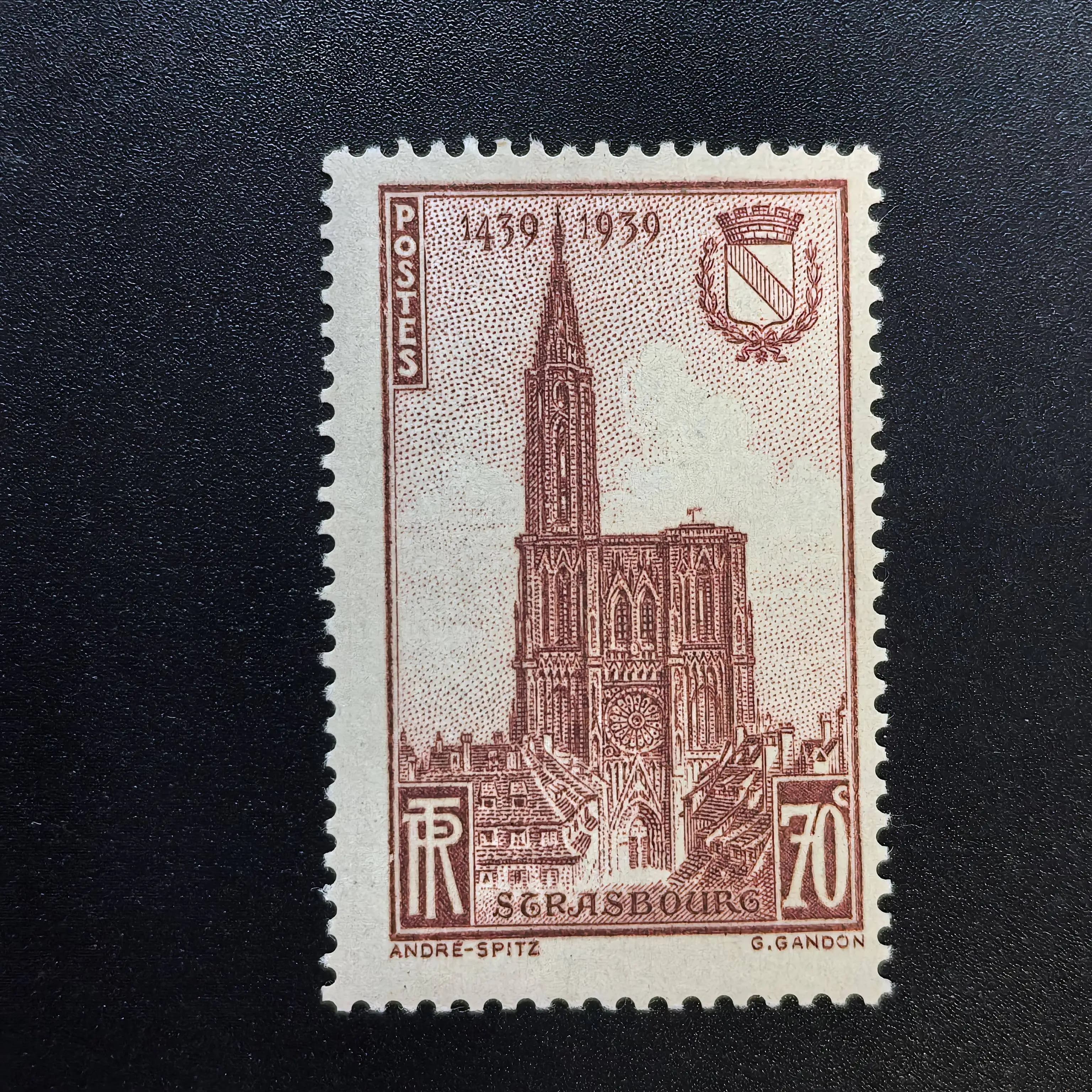 1 pièces/ensemble nouveau timbre postal de la France 1939 timbres-poste cathédrale de Strasbourg MNH