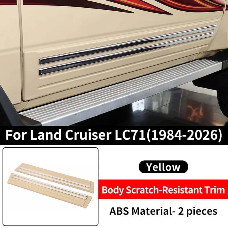 Pour Toyota Land Cruiser LC71 1984-2026, garniture de panneau de porte extérieur, protection anti-ra