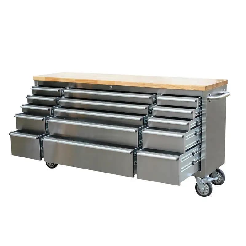 Airow 96 Garage Grand Chariot d'Atelier Multifonctionnel en Acier Inoxydable pour Réparation Automob