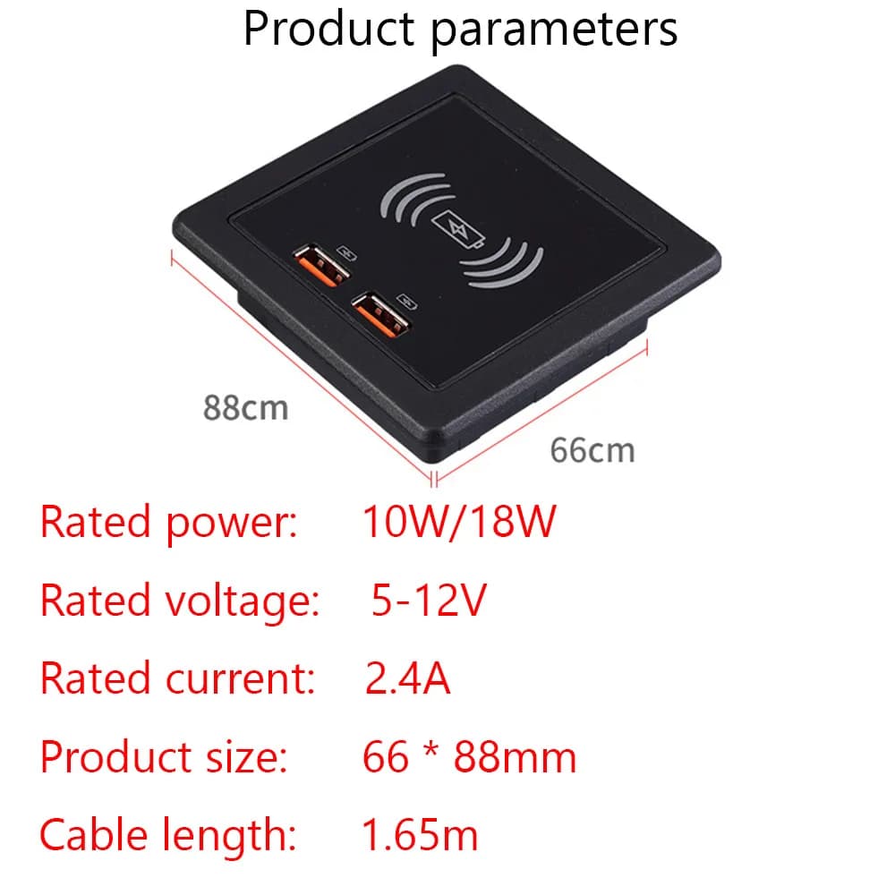 Dispositif de bureau intégré Chargeur sans fil rapide Chargeur rapide 2.0 Chargeur intégré Charge pa