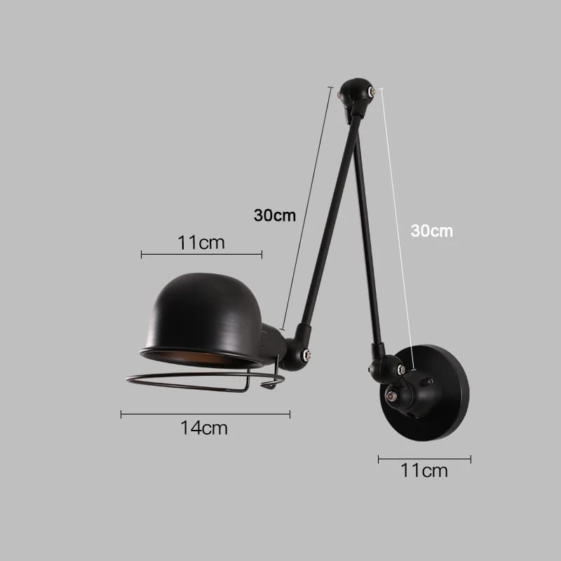 Applique murale industrielle Vintage en fer, couleur noire, support E14, applique pliable, pour cham