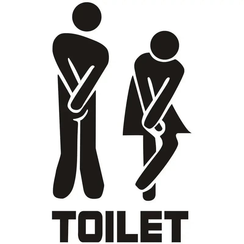 Autocollants muraux et de portes de toilettes amusants et créatifs, décoration d'intérieur, papier p