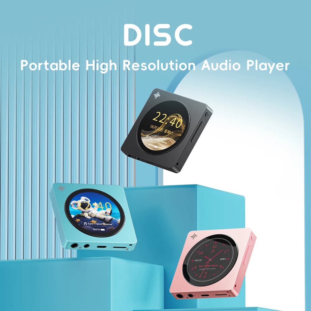 Lecteur de musique HiFi portable FIIO DISC, lecteur double DAC avec sorties 3,5 mm et 4,4 mm, Bluetooth 5.4 LDAC, écran tactile rond