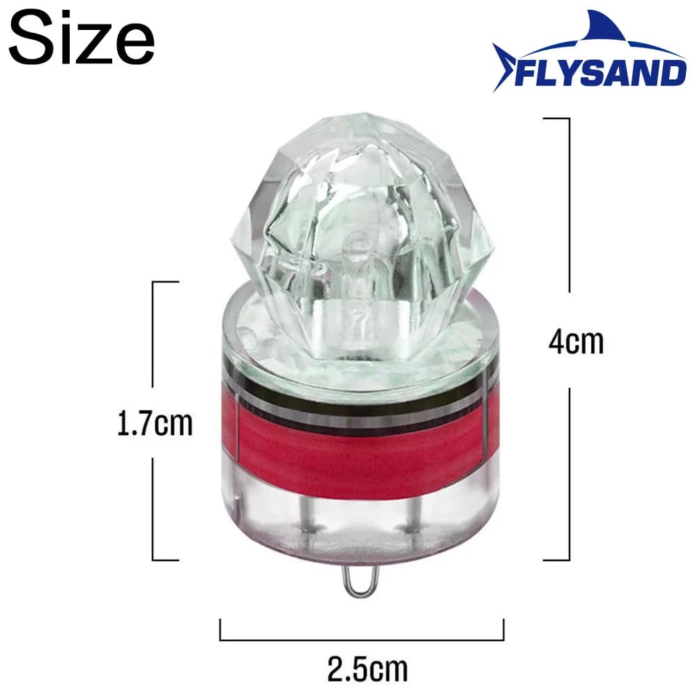 Lampe de pêche LED sous-marine en forme de diamant, Flash pour attirer les calmares, leurre, outils de pêche