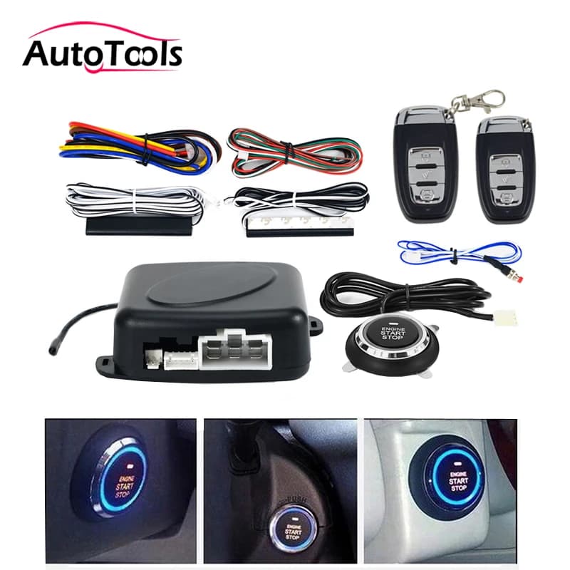 Auto voiture Un start stop système moteur avec télécommande Voiture PKE démarrage sans clé système de démarrage coffre ouvert pour 12V SUV autostart