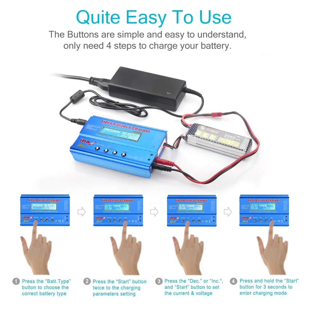 HTRC – chargeur Lipo 80W imax b6, pour batterie Li-ion ni-cd, avec alimentation 12V 6a en option