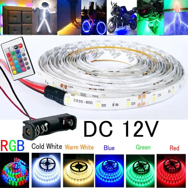 Bande lumineuse LED à piles pour sous-meuble, lampe de nuit LED à piles pour armoire, chambre, placard, éclairage LED alimenté par piles