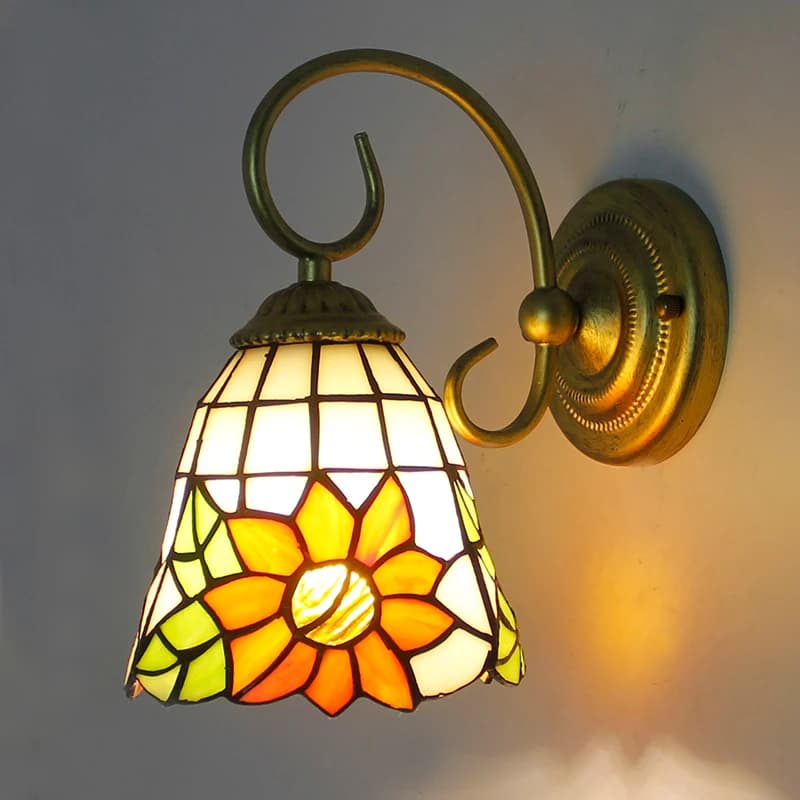 Applique Murale Esthétique à LED de Style Tiffany, Luminaire Décoratif d'Nik, Style Méditerranéen, Idéal pour une Table de oral et
