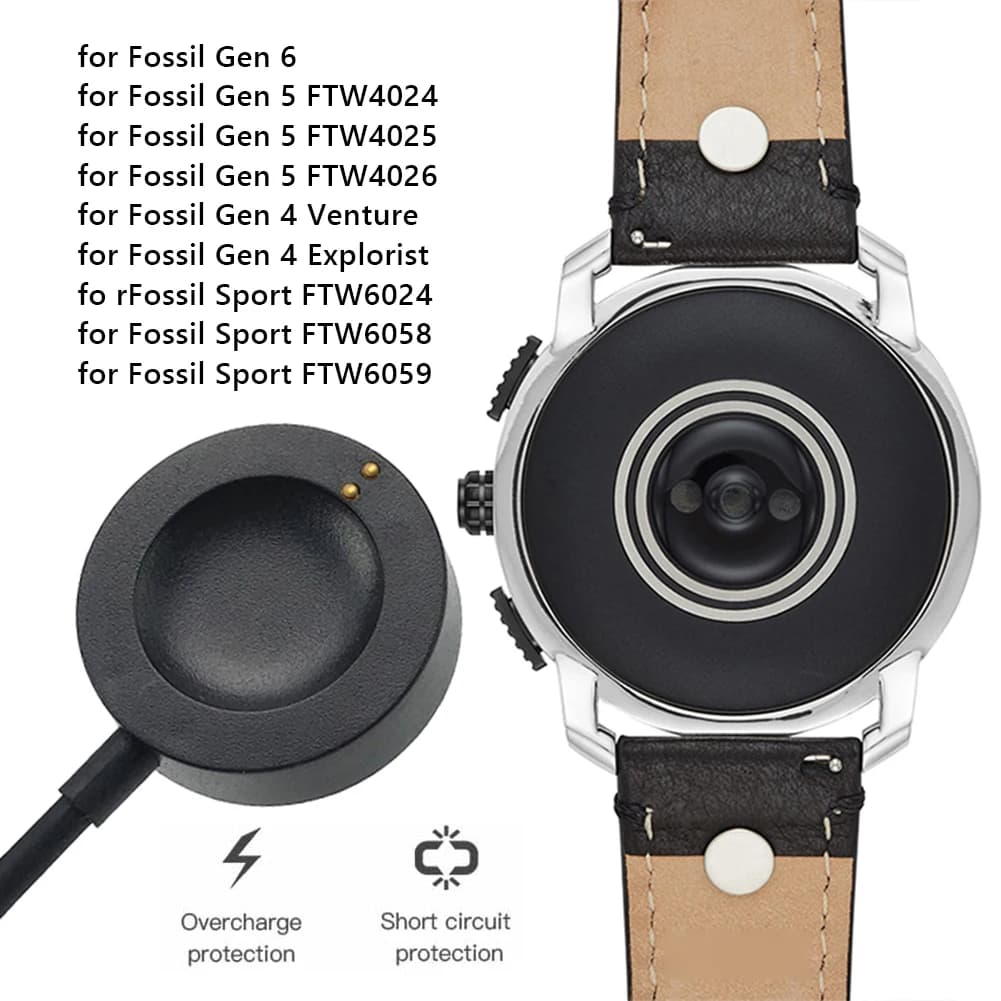 Câble de charge USB pour montre intelligente, chargeur de Base pour Fossil Gen 6 5 4 adventure & explore/Fossil Sport
