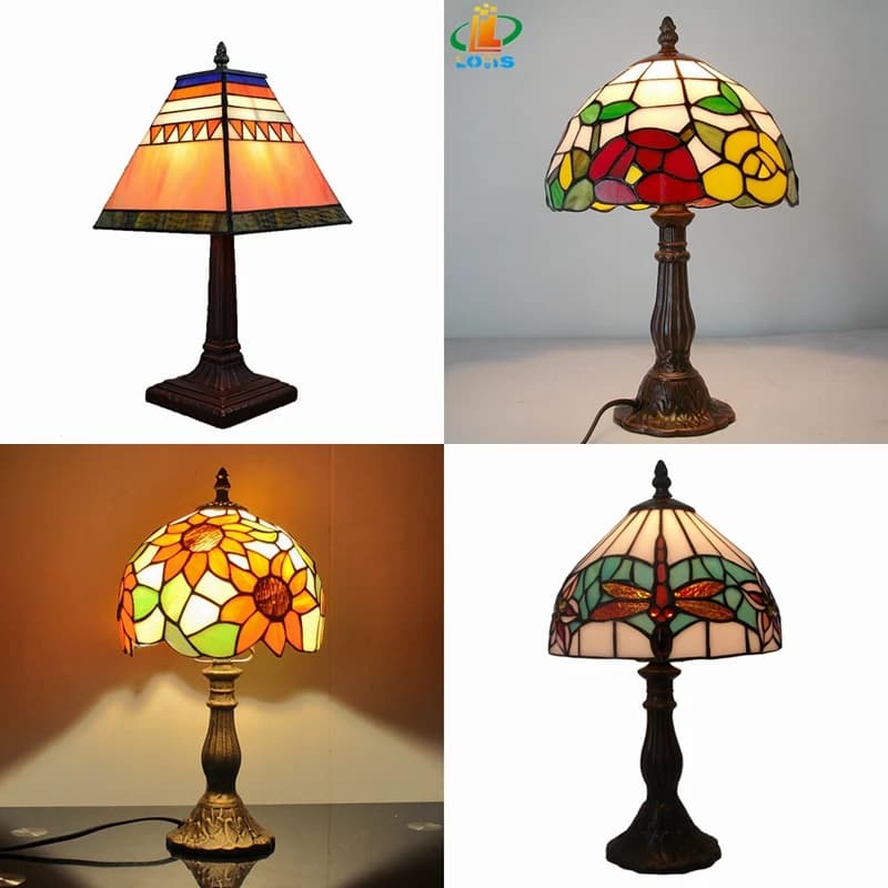 Lampe de bureau rétro pastorale de tournesols nordiques, verre Tiffany, éclairage de chambre à coucher, lampe de lecture de chevet, cadeaux de mariage, personnalité