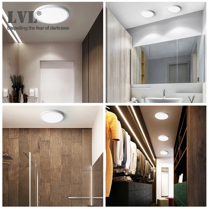 Panneau lumineux Led 6W 9W 13W 18W 24W, plafonnier rond AC85-265V pour éclairage intérieur de la maison
