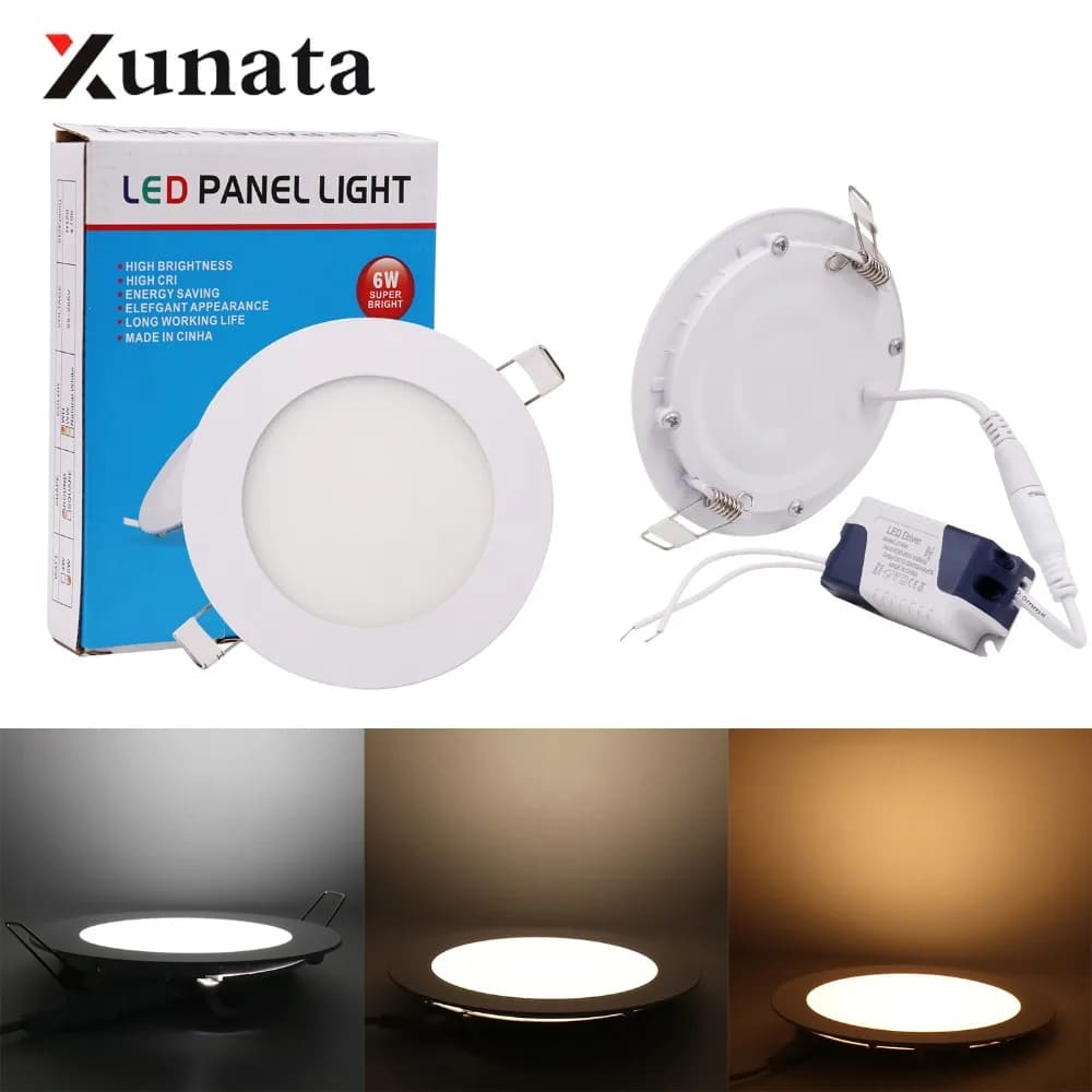 Spot lumineux LED encastrable pour le plafond, éclairage d'intérieur, lumière blanche chaude, 3/6/9/12/15/25W