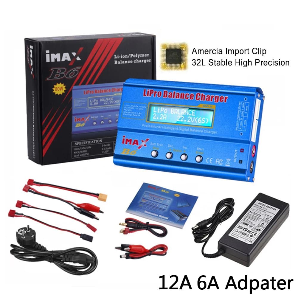 HTRC – chargeur Lipo 80W imax b6, pour batterie Li-ion ni-cd, avec alimentation 12V 6a en option