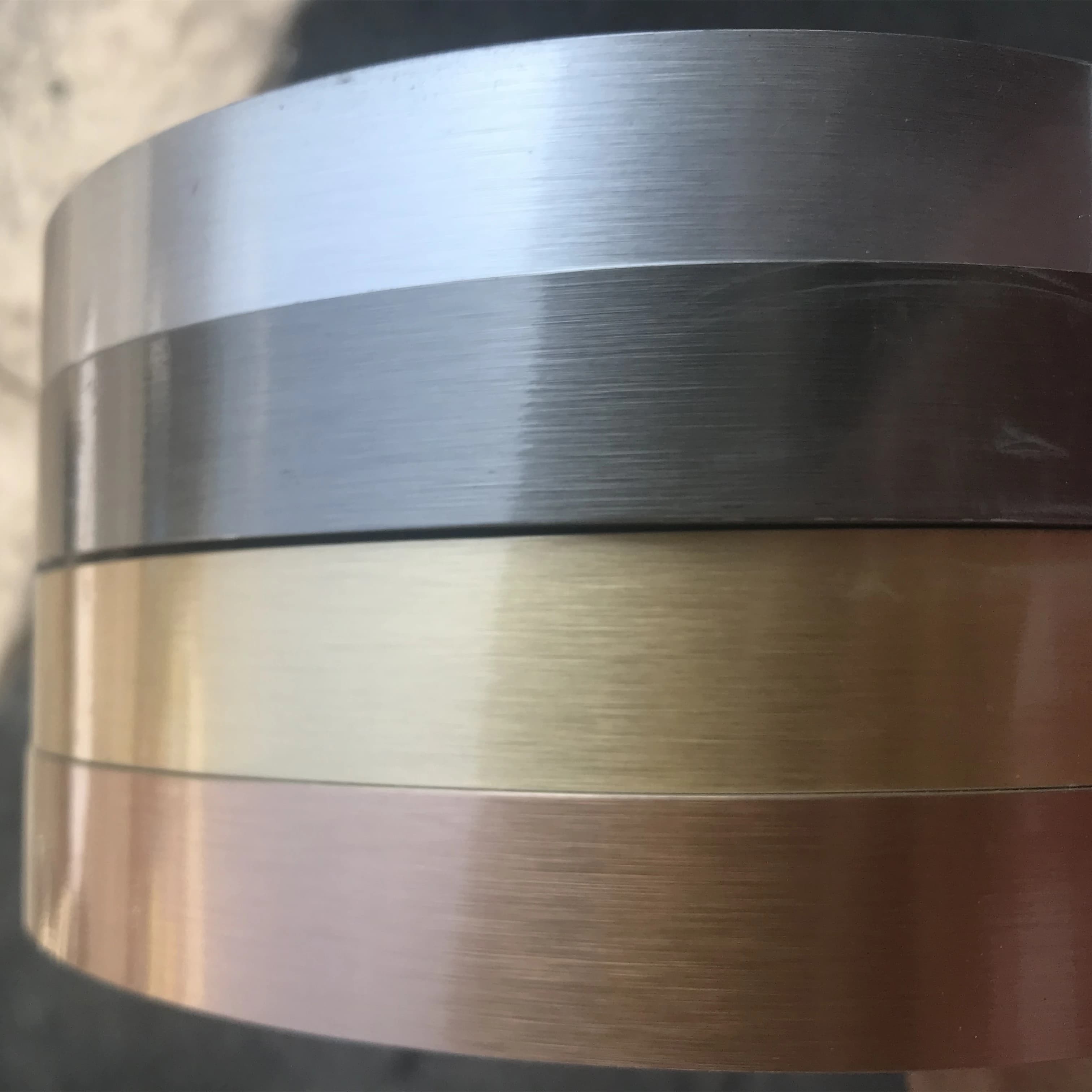 Bandes de chant ignifuges pour panneau de panneau Formica 23mm 55mm x 5m couleur métal or argent Chrome Champagne brossé