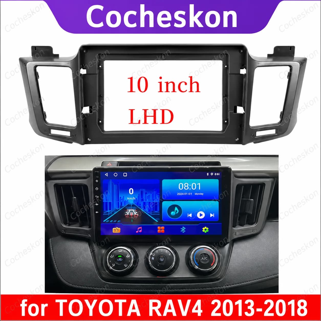 Pour Toyota 2013-2018 Rav4 autoradio Android Dvd écran stéréo multimédia vidéo lecteur CD Navigation Mp3 Mp5 câbles cadre de harnais