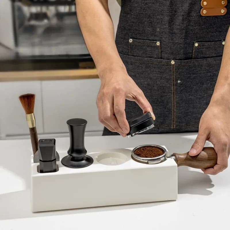 Station de bourrage de café verticale multifonctionnelle, presse à poudre de café, support réglable universel avec polymères coordonnants