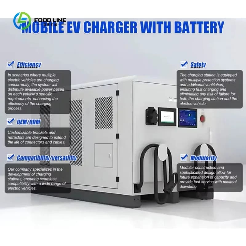 Station de recharge EV tout-en-un personnalisée 100 kW IP55 avec stockage d'énergie au sol