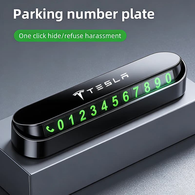 Carte de stationnement temporaire pour voiture, numéro de téléphone, accessoires pour Tesla SpaceX modèle 3 Highland 2023 modèle S modèle X modèle Y