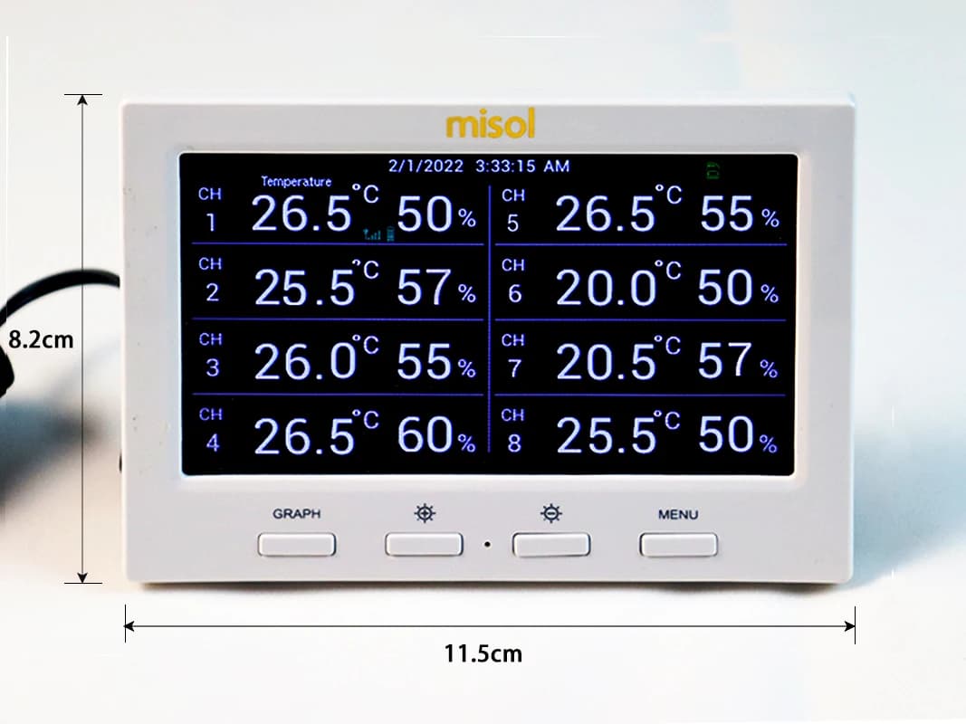 Station météo sans fil Misol avec 5 capteurs, 5 canaux, écran couleur, enregistreur de données, connexion au PC