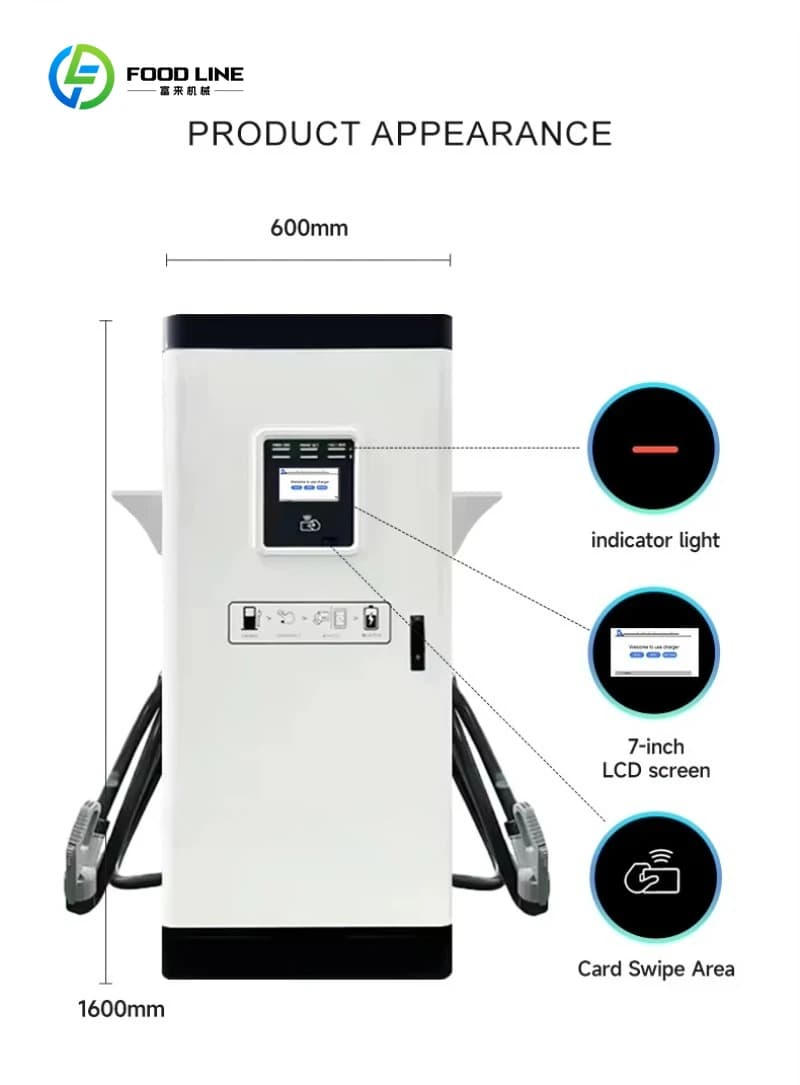 Station de recharge EV commerciale personnalisée, nouvelle, 120 kW, CCS2, IP55, OCPP1.6, borne de recharge rapide DC, garantie 2 ans, 4G/WiFi pour véhicules électriques