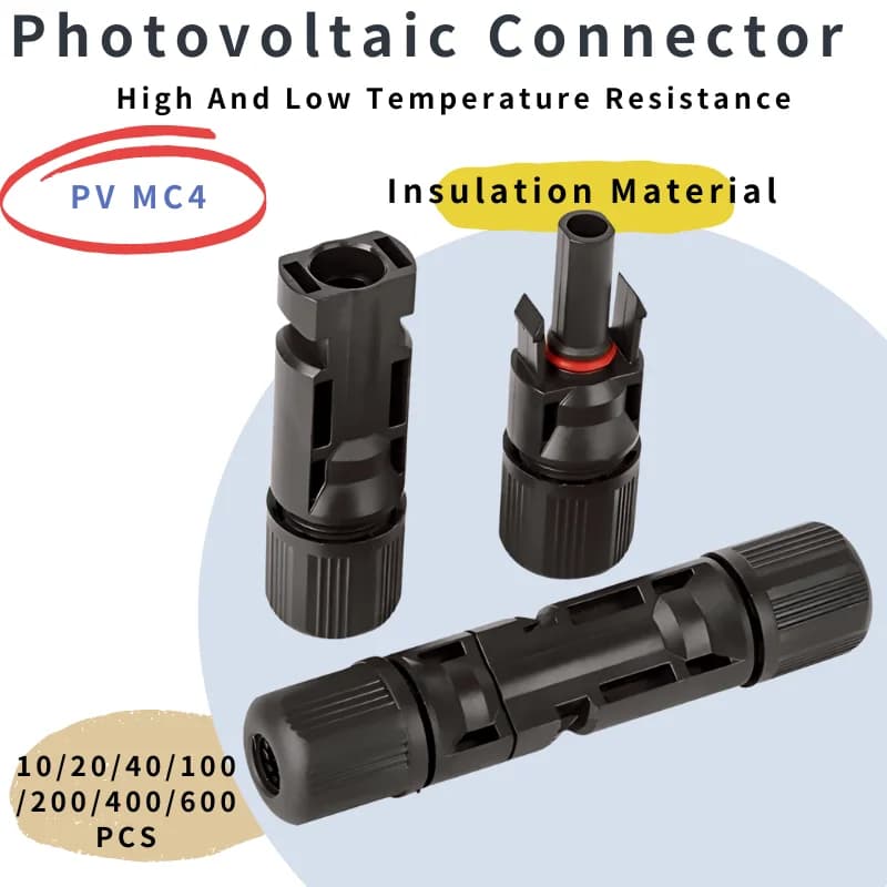 Kit de connecteurs de panneaux solaires 600/400/200/100/10 pièces, prise PV 1000V DC 30A, pour câble MC photovoltaïque 2.5/4/6 mm2