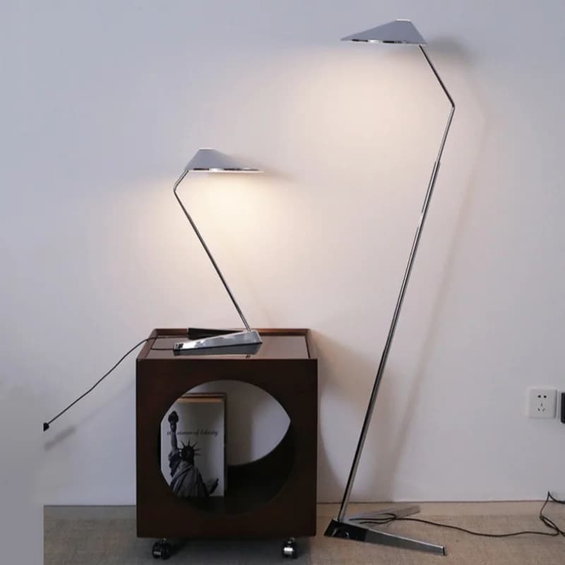 Lampe de sol Non La Table Lamp, style médiéval, pour salon, lampe de chevet nordique chromée, éclairage minimaliste argenté pour chambre à coucher, éclairage de lecture