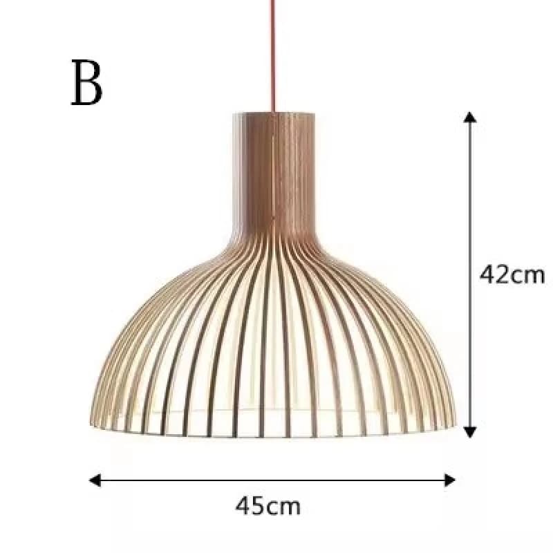 Lampe cage à oiseaux moderne, luminaires suspendus en bois, style danois, faits à la main, luminaires suspendus E27, luminaires décoratifs pour la maison, pour salon, chambre à coucher