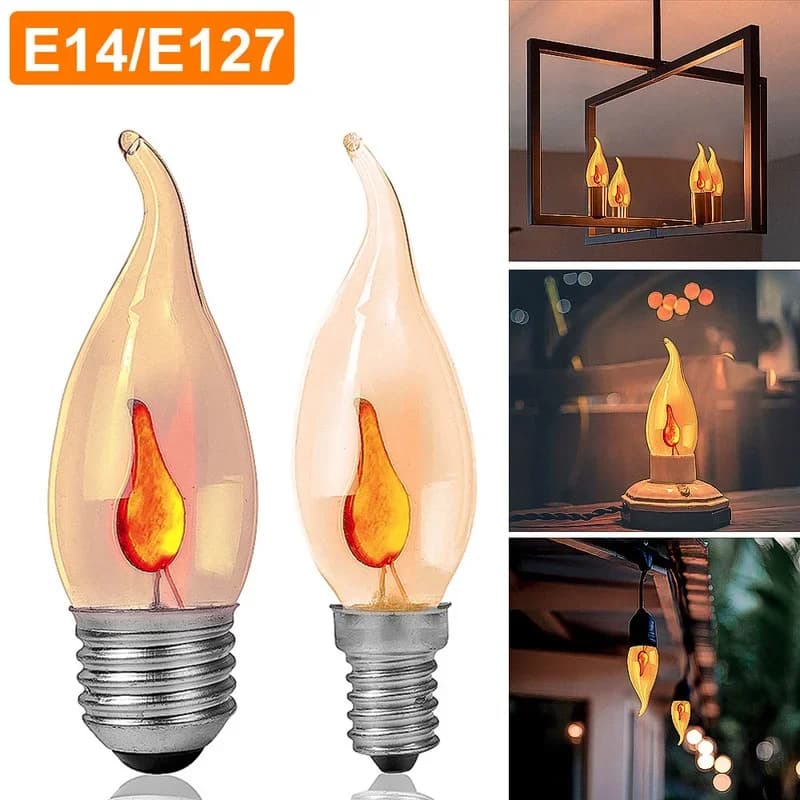 E14/E27 flamme ampoule lustre bougie