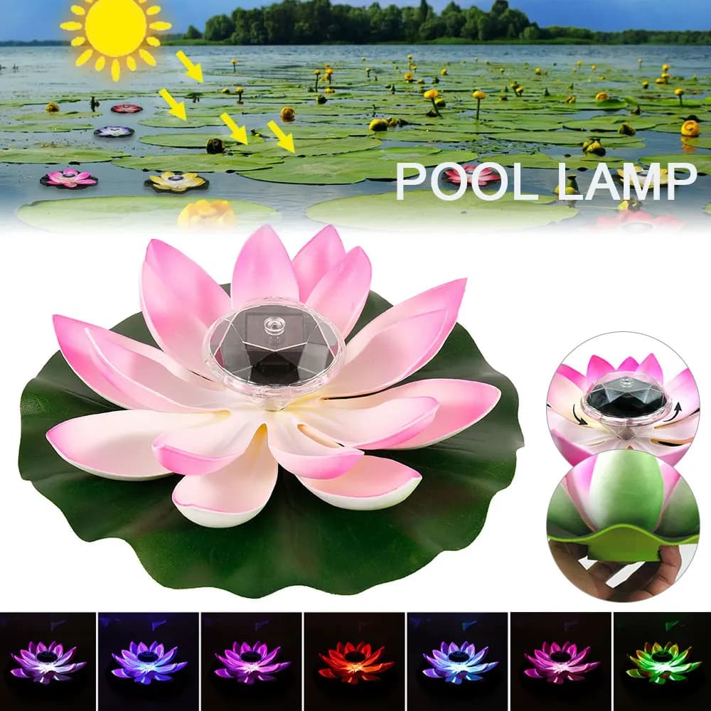 Lampe LED Solaire Flottante de 7 Couleurs RVB, Luminaire de Nuit Imperméable à l'Eau, 62 Ans