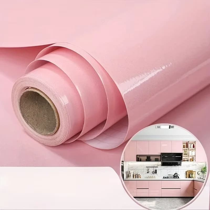 Papier peint brillant uni 6M, film PVC nacré, imperméable, pour la rénovation de la maison, armoire, cuisine, meubles, auto-adhésif