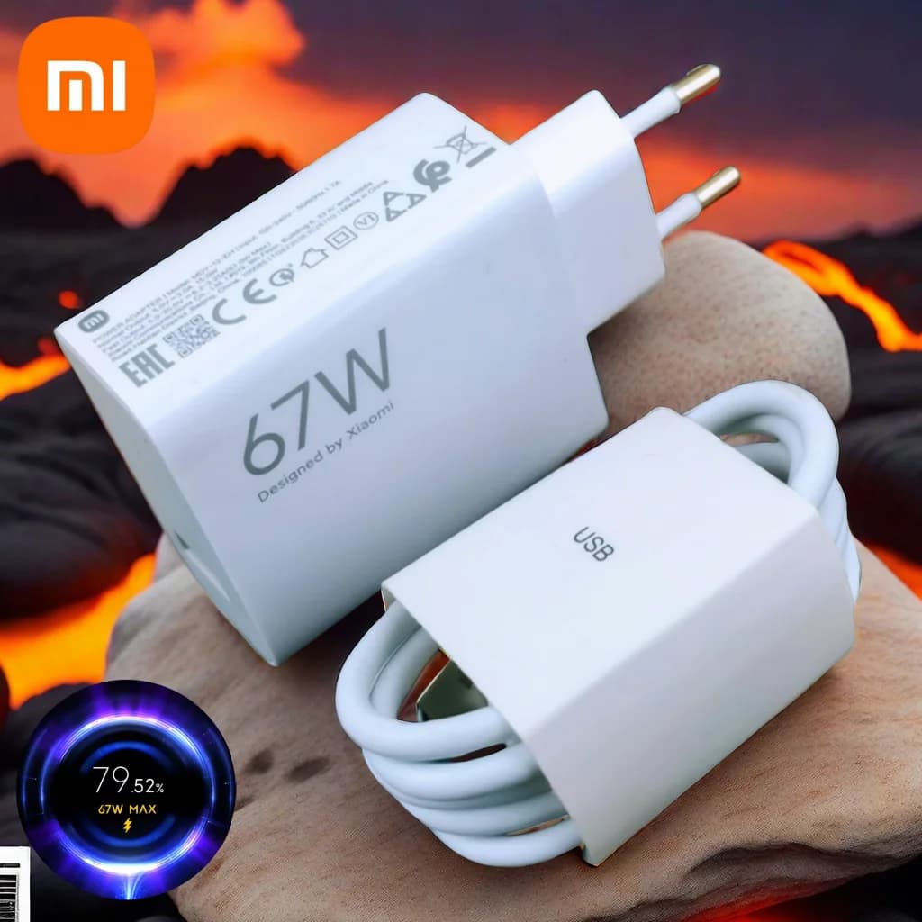 Chargeur d'origine Xiaomi 67W Turbo Charge rapide adaptateur EU Gan pour Poco X6 Pro X5 F5 Mi 14 13 12s Redmi K60 K50 K60E téléphone portable