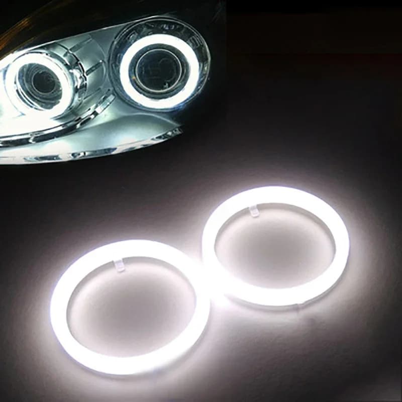Anneaux Halo Super lumineux COB LED yeux d'ange phare 60mm 70mm 80mm 90mm 100mm 110mm 120mm voiture moto ampoule DRL lampe