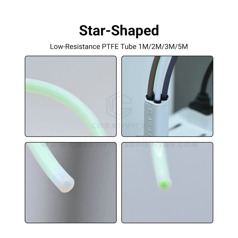 Accessoires pour imprimante 3D, Tube en PTFE en forme d'étoile, faible résistance, débit ultra-lisse, résistant à la chaleur, pour imprimante 3D Bamboo Voron
