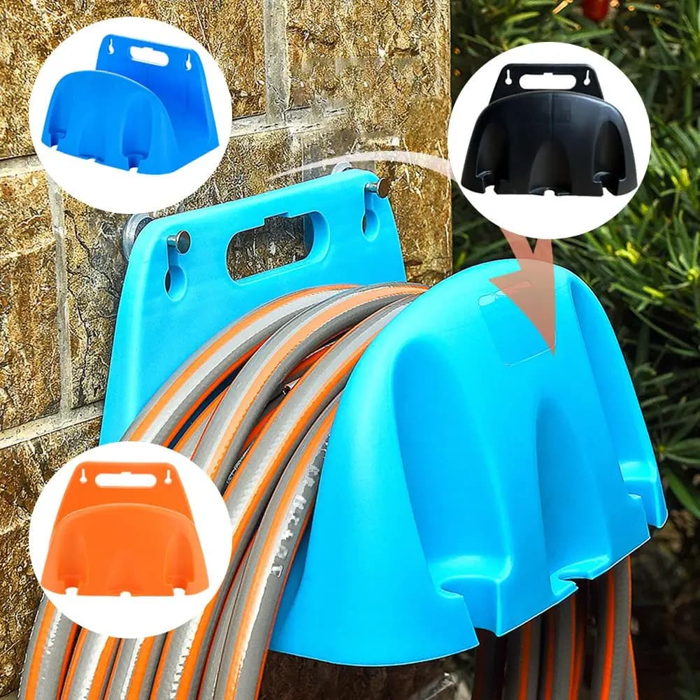 Support mural pour tuyau d'arrosage, bobine de rangement pour organisateur de tuyau d'eau en plastique, accessoires pour système d'irrigation extérieur avec montage facile