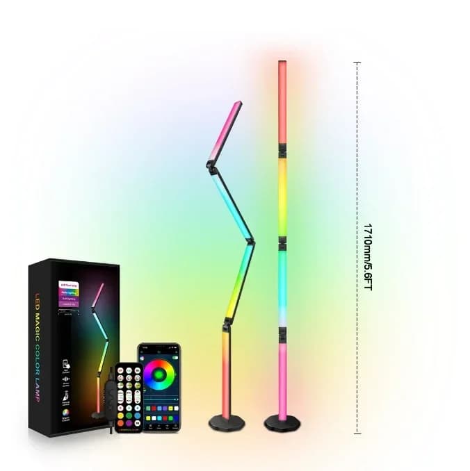 Lampadaire Bluetooth Graffiti WIFI pliable, éclairage d'ambiance de style, lampe à rythme à commande vocale pour salon et chambre à coucher