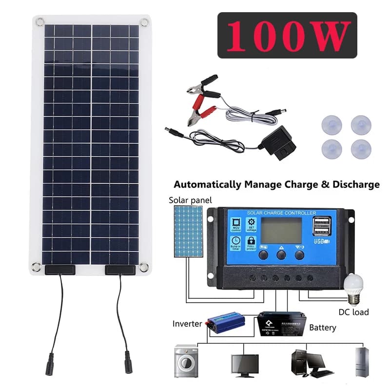 Panneau solaire 100W + 10A