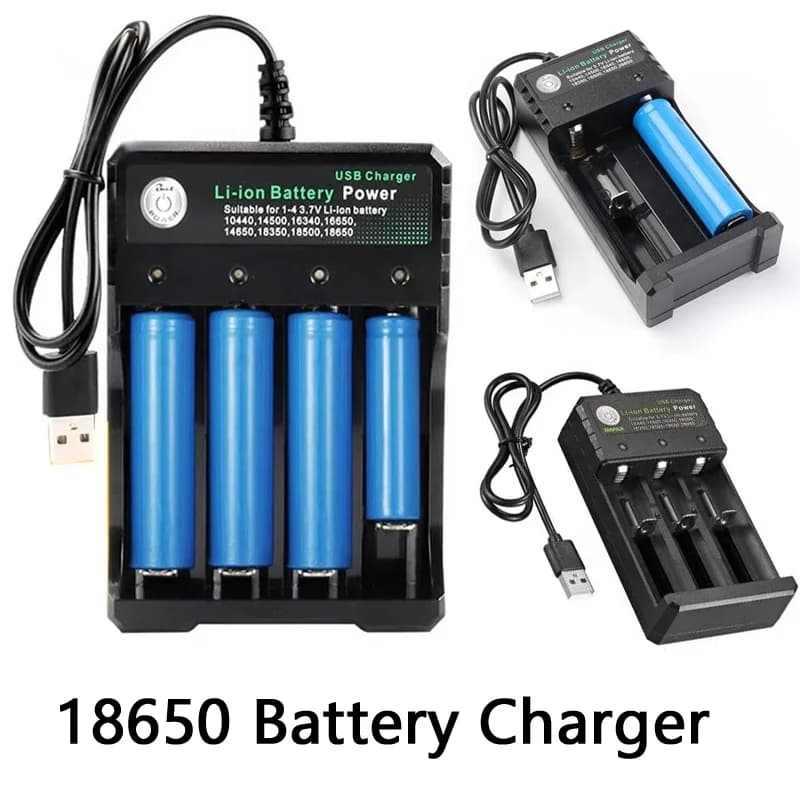 Chargeur de batterie Li-ion 18650, 2 3 4 emplacements, 110V 220V, Port USB A pour 18650 18700, charge 3.7V, chargeur de batterie au Lithium Rechargeable